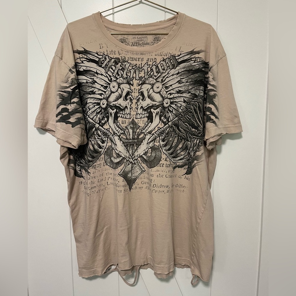 Affliction Distressed T-shirt, Men’s XXL